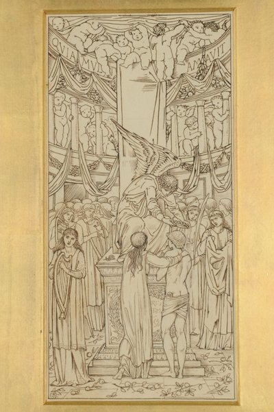 The Mystic Marriage, 1871-74 (tinta no papel) de Edward Burne Jones