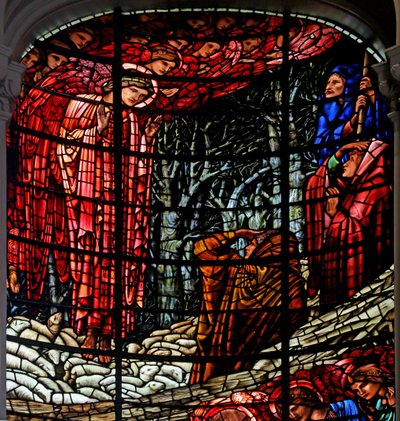 A Natividade e Anunciação aos Pastores, 1885-1897 (vitral) de Edward Burne Jones