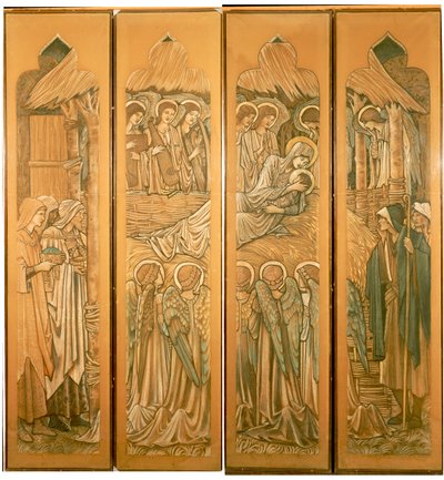 The Nativity, desenhos animados para o vitral em St. Deiniol, Hawarden, 1897 de Edward Burne Jones