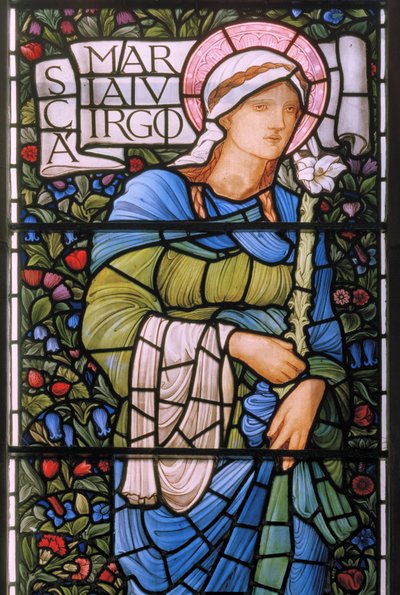 A Virgem Maria, janela do leste, 1880 (vitral) de Edward Burne Jones