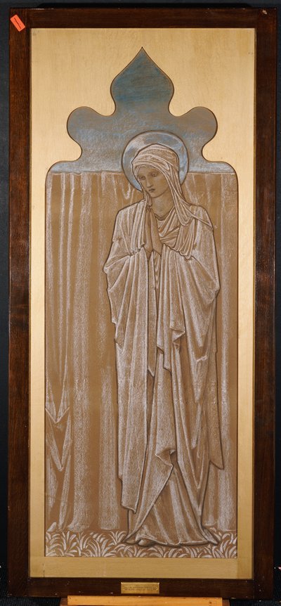 A Virgem Maria: cartum para um vitral em Ashton-under-Lyne, c.1892 de Edward Burne Jones