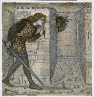 Theseus e o Minotauro no Labirinto de Edward Burne Jones