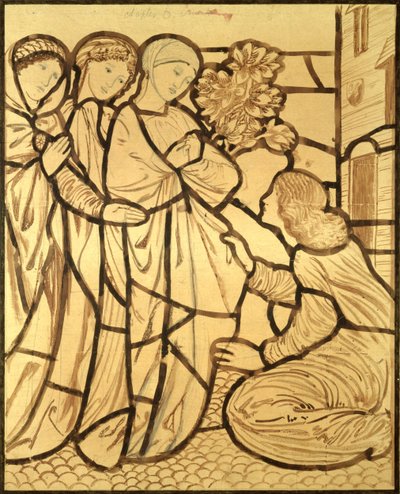 Para onde foi a tua amada, ó bela entre as mulheres (pincel, tinta e lápis sobre papel) de Edward Burne Jones