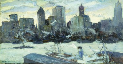 Porto de Nova Iorque no inverno de Edward Cucuel