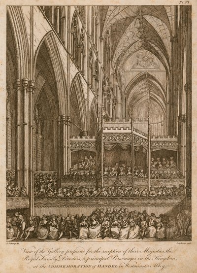 Comemoração de Handel, Abadia de Westminster, Londres de Edward Dayes