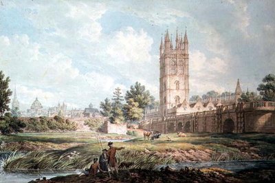 Magdalen College e Bridge, Oxford, a partir do rio de Edward Dayes