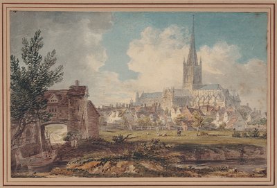 Norwich Cathedral from the South-East (lápis, tinta e aguarela sobre papel) de Edward Dayes