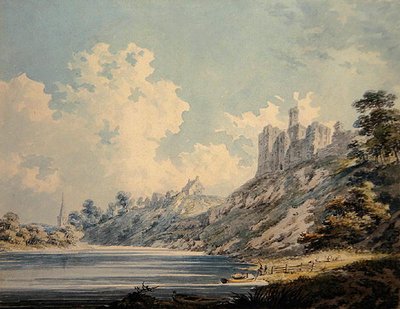 Castelo de Warkworth (aguarela sobre papel) de Edward Dayes