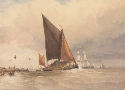 Barcaça à Vela no Mar de Edward Duncan