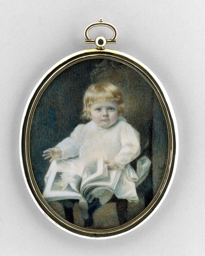 Retrato de um menino, c.1900 (aquarela sobre marfim de Edward Elias Kaufer