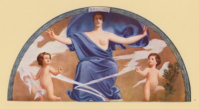 Calíope, musa da poesia épica e da eloquência (litografia a cores) de Edward Emerson Simmons