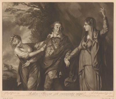 Retrato de David Garrick entre a comédia e a tragédia de Edward Fisher
