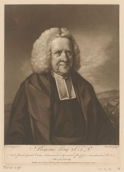 Retrato de Roger Long
Rogerus Long (título sobre o objecto) de Edward Fisher