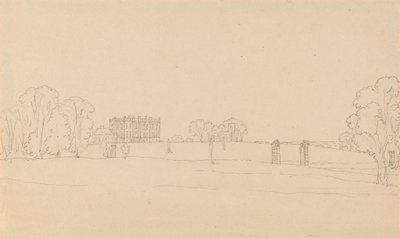 Vista Distante de Easton Neston, Northants de Edward Francis Burney