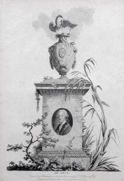 Dr. Thomas Augustine Arne (1710-78), gravado por James Heath (1757-1834), 1793 (ver também 84546) de Edward Francis Burney