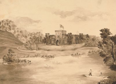 Paisagem fluvial com Castelo de Edward Francis Burney