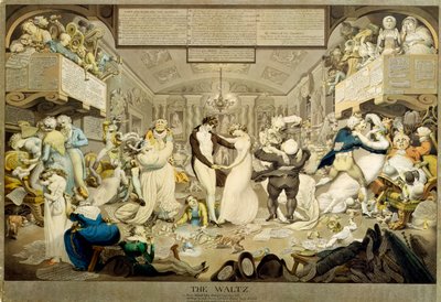 A Valsa (gravura a cores) de Edward Francis Burney
