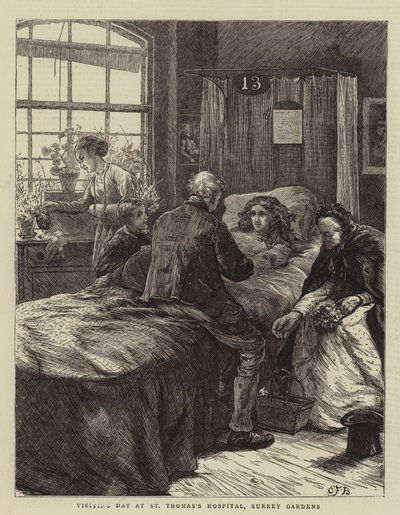 Dia de visita no Hospital St Thomas, Surrey Gardens de Edward Frederick Brewtnall