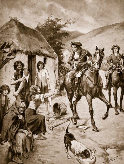 Vida irlandesa, c.1710, ilustração de "Hutchinson