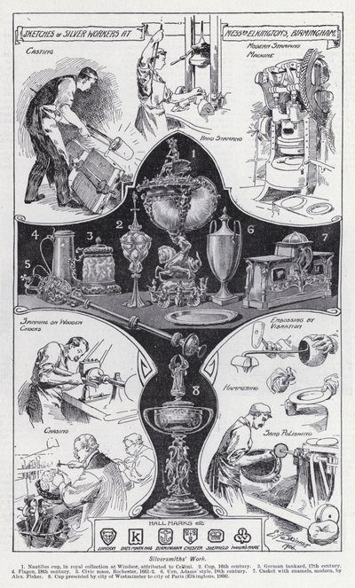 Trabalhos de ourivesaria (litografia) de Edward Frederick Skinner