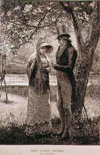 Sua primeira oferta, gravada por WI Mosses, de The Illustrated London News, 23 de julho de 1881 de Edward Frederick after Brewtnall