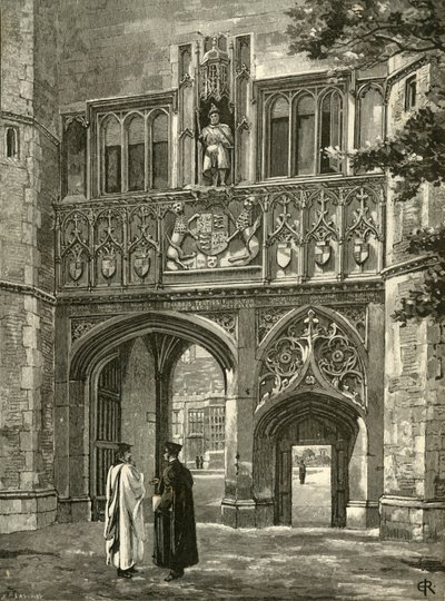 Gateway principal, Trinity College, final do século XIX. de Edward Gascoin