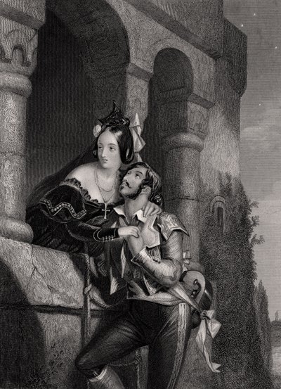 "Boa Noite, Mil Vezes, Boa Noite", gravada por WH Egleton, de "Romeu e Julieta" de William Shakespeare (1564-1616) de Edward Henry Corbould