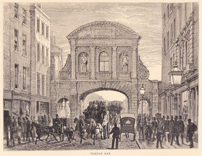 Temple Bar em Fleet Street, c.1870 de Edward Henry Fahey