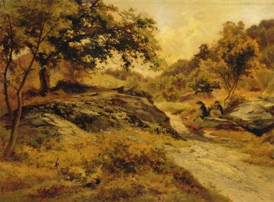 Na estrada para Llyn Elsi, c.1885 (óleo sobre cartão) de Edward Henry Holder