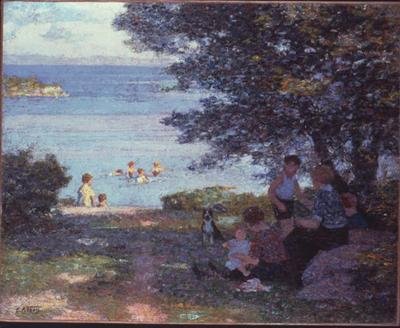 Junto à Água (óleo sobre tela) de Edward Henry Potthast