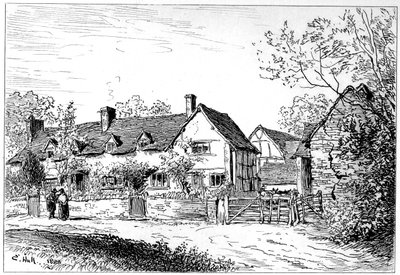 Casa de campo de Mary Ardens em Wilmcote, Warwickshire, 1885. de Edward Hull