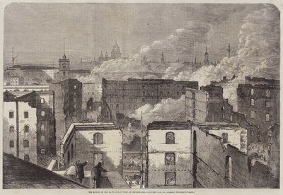 As ruínas do grande incêndio tardio em Southwark de Edward Hull