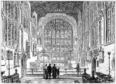 A capela-mor da igreja de Stratford, Stratford-upon-Avon, Warwickshire, 1885. de Edward Hull