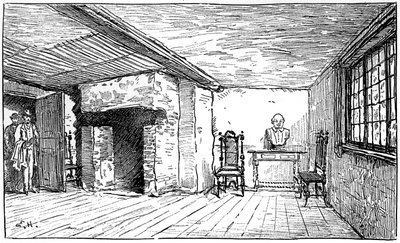 A sala em que Shakespeare nasceu, Stratford-upon-Avon, Warwickshire, 1885. de Edward Hull