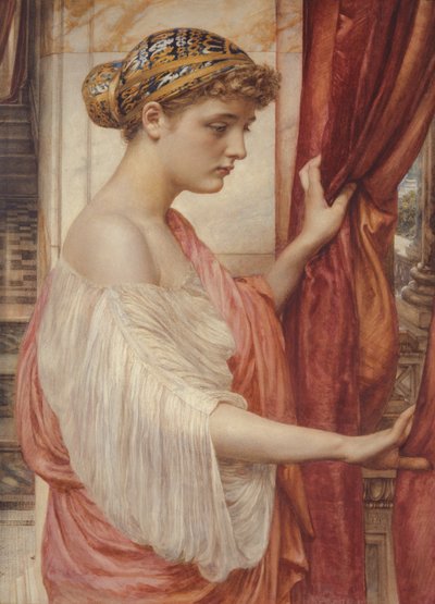 Na janela, 1884 (wc no papel) de Edward John Poynter