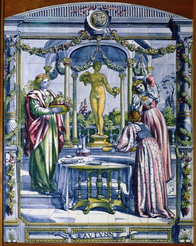 Outono, de uma série de painéis de azulejos para a Dutch Kitchen, 1867-8 de Edward John Poynter