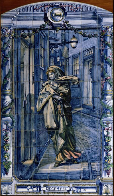 Dezembro, a partir de uma série de painéis de azulejos para a Dutch Kitchen, 1867-8 de Edward John Poynter