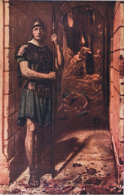 Fiéis até a morte, ilustração da The Worlds Library of Best Books, c.1940 de Edward John Poynter