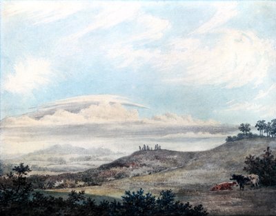Paisagem rural com estudos de nuvens posteriores por Luke Howard (1772-1864) c.1808-11 (wc on paper) de Edward Kennion
