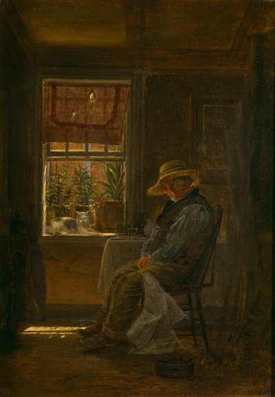 Quarenta Winks, c.1880 (óleo na placa de composição) de Edward Lamson Henry