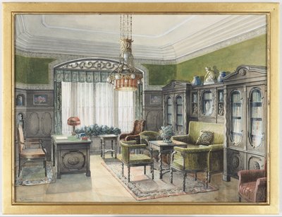 Interior da biblioteca de Edward Lamson Henry