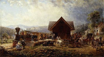 A acomodação das 9h45, Stratford, Connecticut, 1864 de Edward Lamson Henry