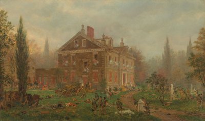 O ataque à casa de Chew durante a batalha de Germantown, 1777 de Edward Lamson Henry