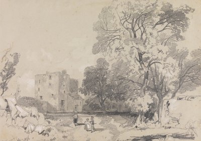 Uma casa-torre em ruínas de Edward Lear