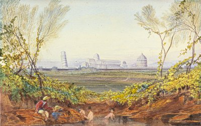 Um descanso a caminho de Pisa de Edward Lear