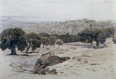 Belém - Sexta-feira Santa, 2 de Abril de 1858 (caneta, tinta e aguarela sobre papel) de Edward Lear