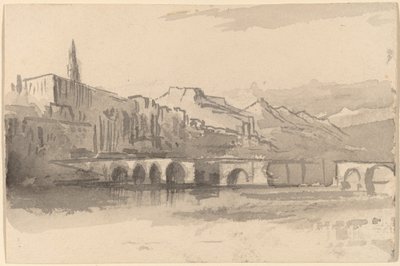 Ponte com Montanhas à Distância Ventimiglia, 18841885. de Edward Lear