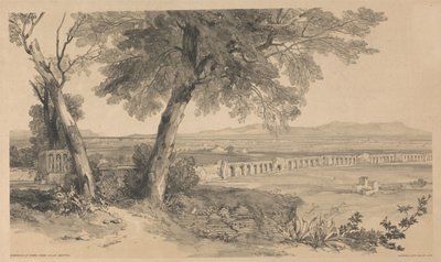 Campagna de Roma vista da Villa Mattei, da obra «Vistas de Roma e arredores», 1841 de Edward Lear
