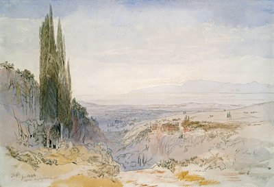 Corfu, Nimphes, 1856 (caneta e tinta e wc no papel) de Edward Lear
