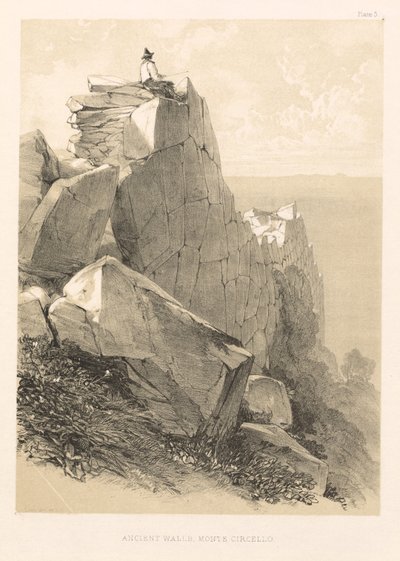 Excursão ilustrada na Itália (vol. II): Muralhas Antigas, Monte Circello de Edward Lear
